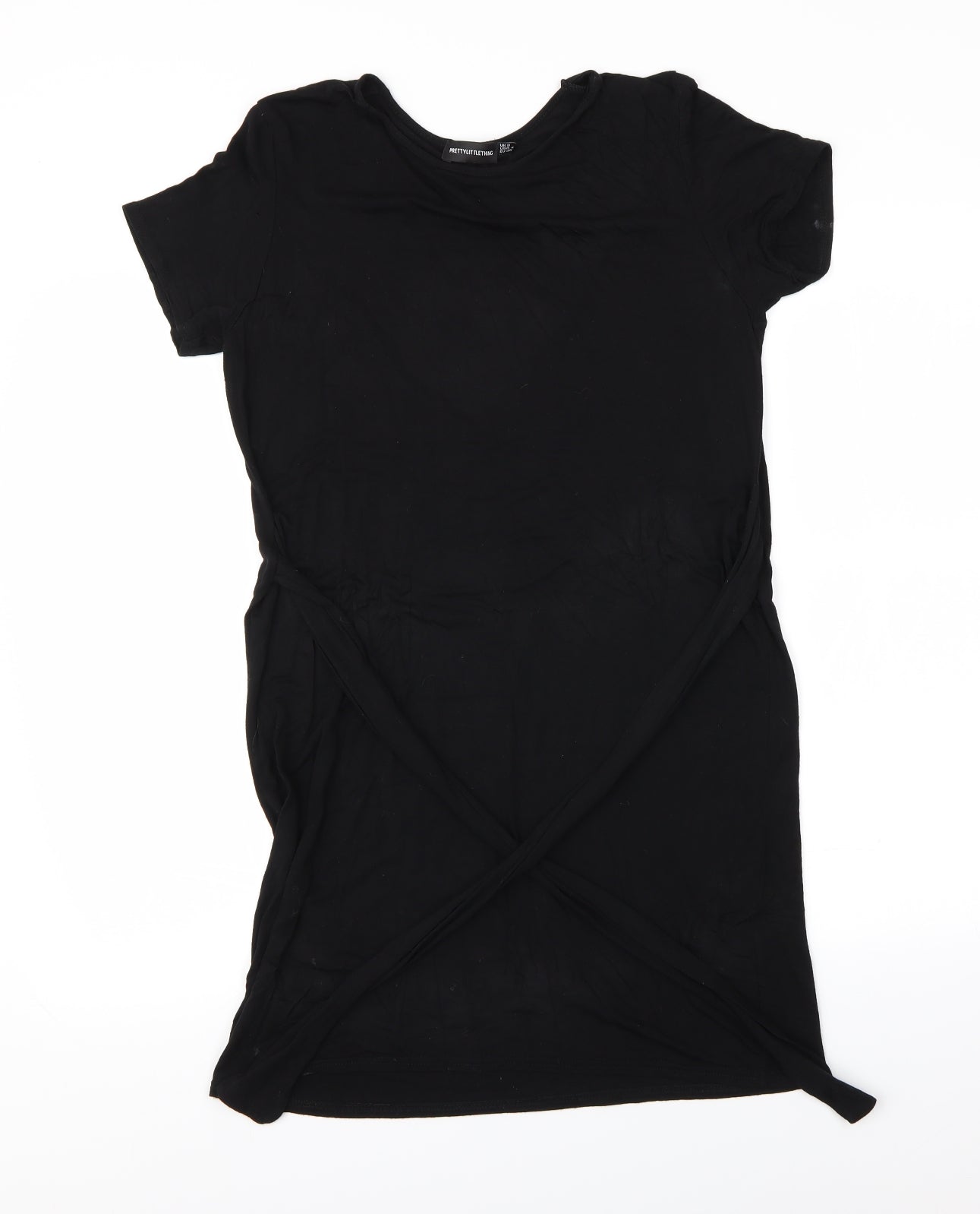 PRETTYLITTLETHING Womens Black   T-Shirt Dress  Size 8