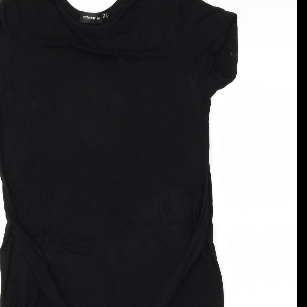 PRETTYLITTLETHING Womens Black   T-Shirt Dress  Size 8