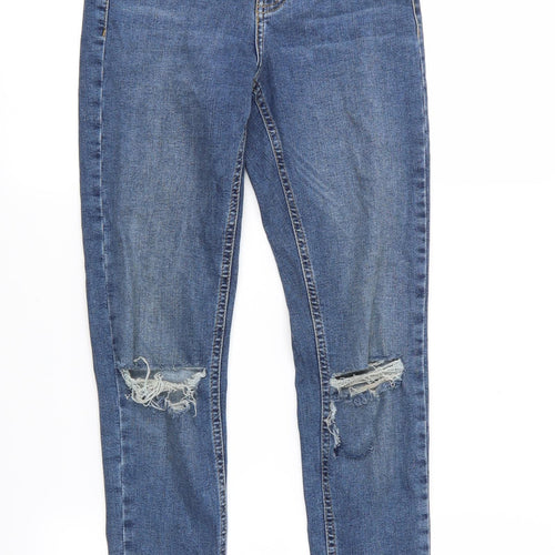 Topshop Womens Blue   Straight Jeans Size 25 in L28 in