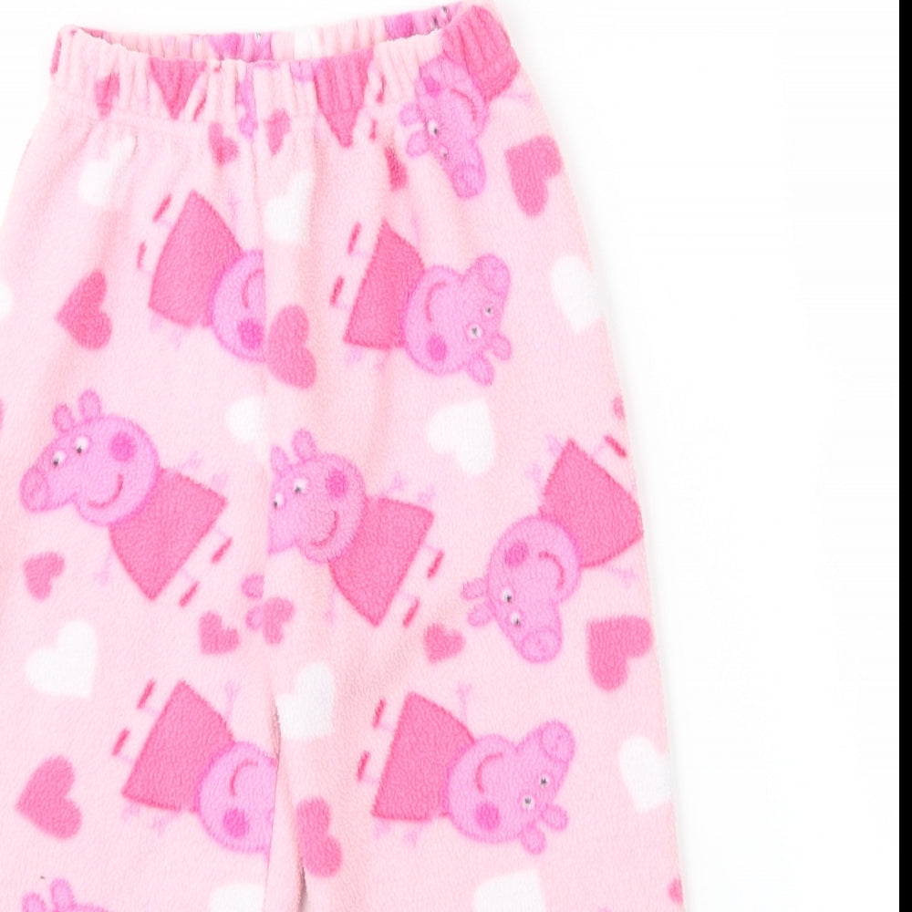 M&Co Girls Pink Spotted   Pyjama Pants Size 18-24 Months  - Peppa Pig