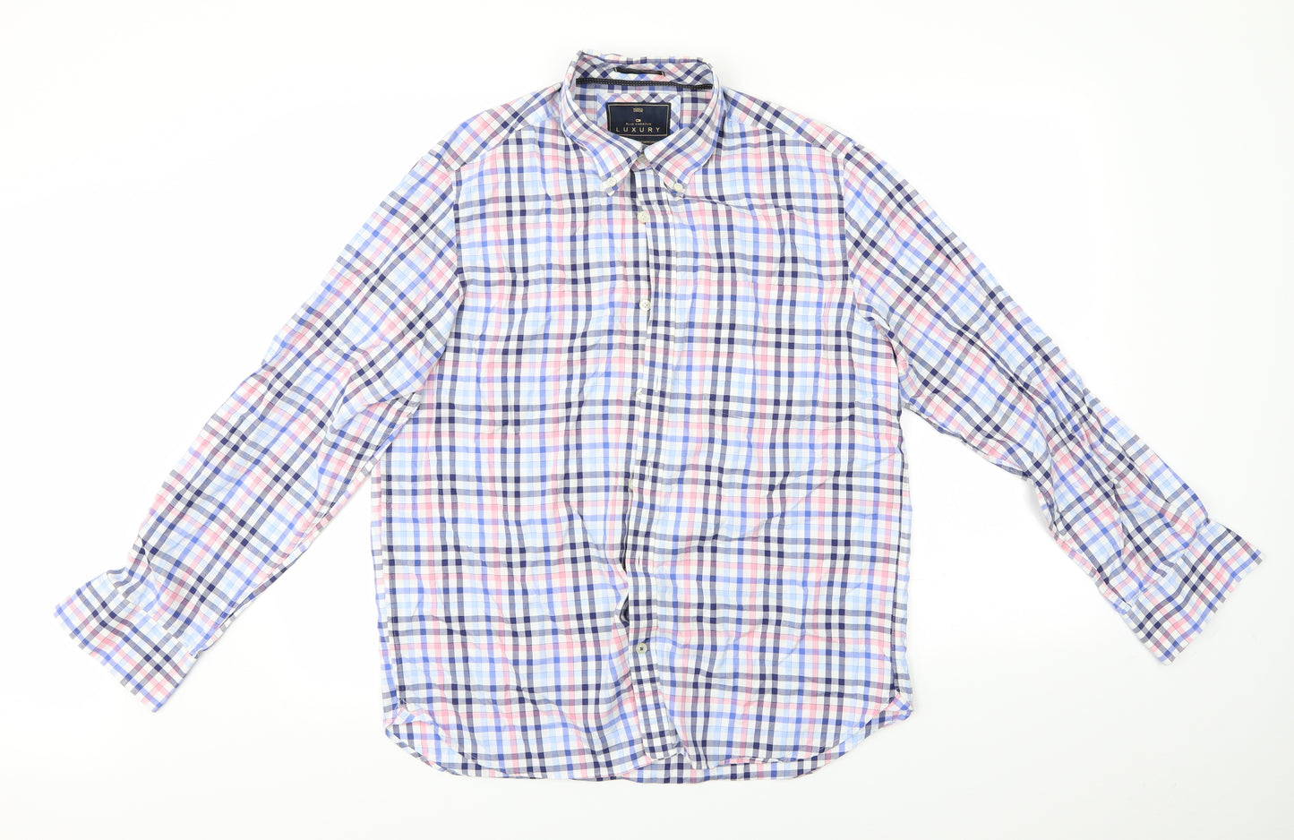 M&S Mens Multicoloured Check   Button-Up Size M