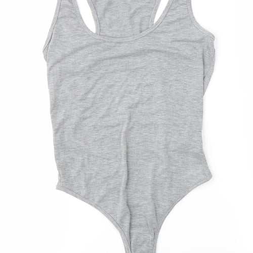 PRETTYLITTLETHING Womens Grey   Unitard One-Piece Size 8