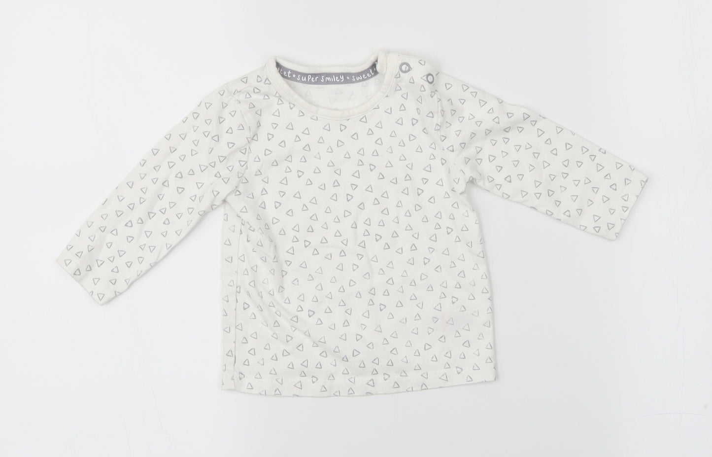 George Baby White Geometric  Basic T-Shirt Size 3-6 Months