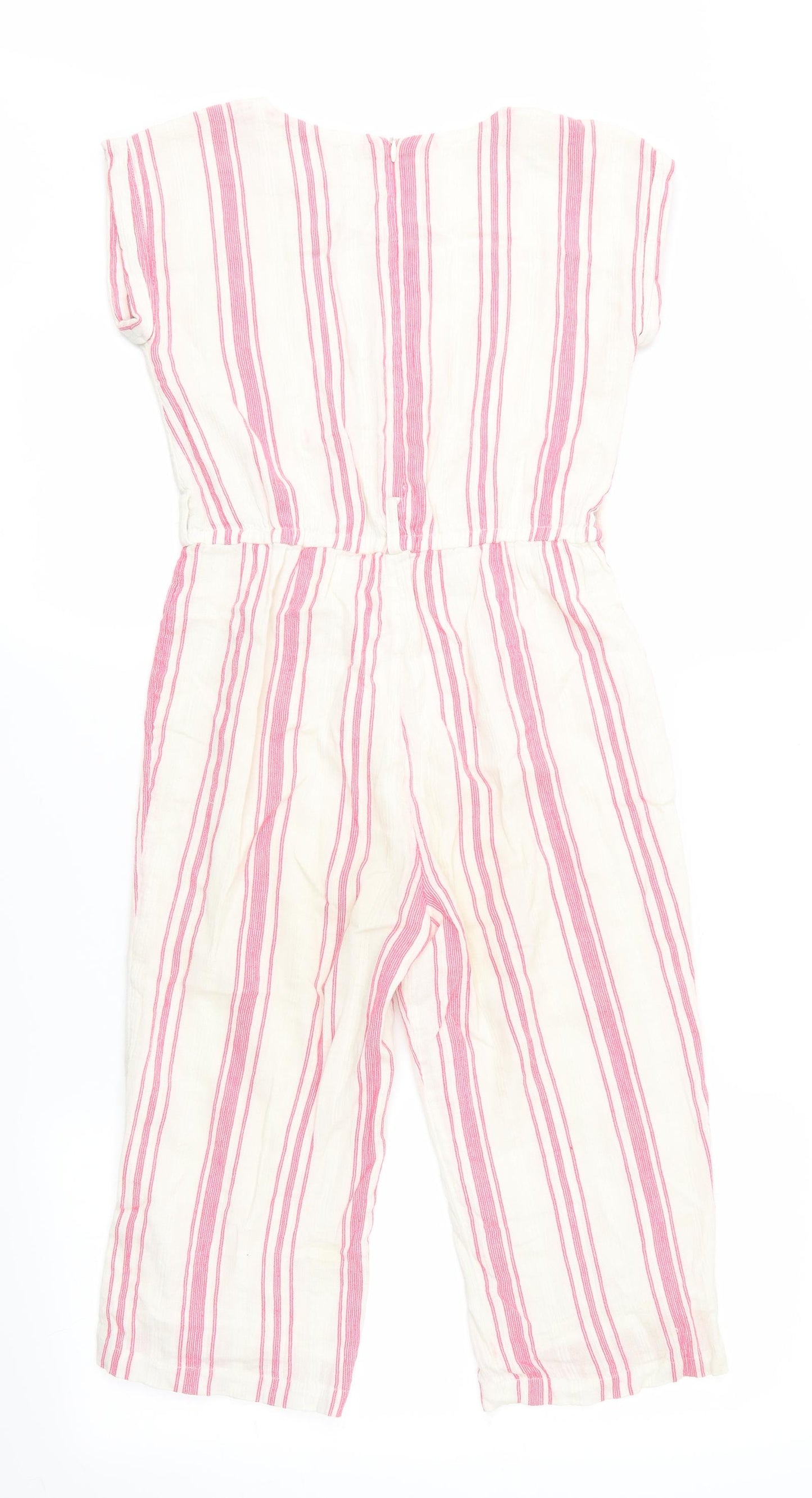 John Lewis Girls Pink Striped  Playsuit One-Piece Size 8 Years