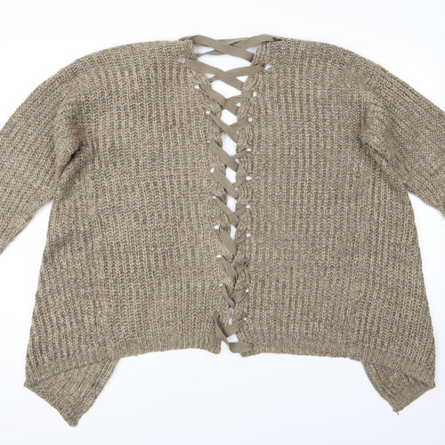 PRETTYLITTLETHING Womens Gold   Cape Jumper Size 10