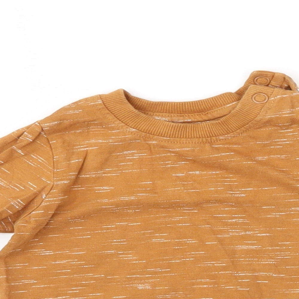 Nutmeg Baby Brown Striped  Basic T-Shirt Size 3-6 Months