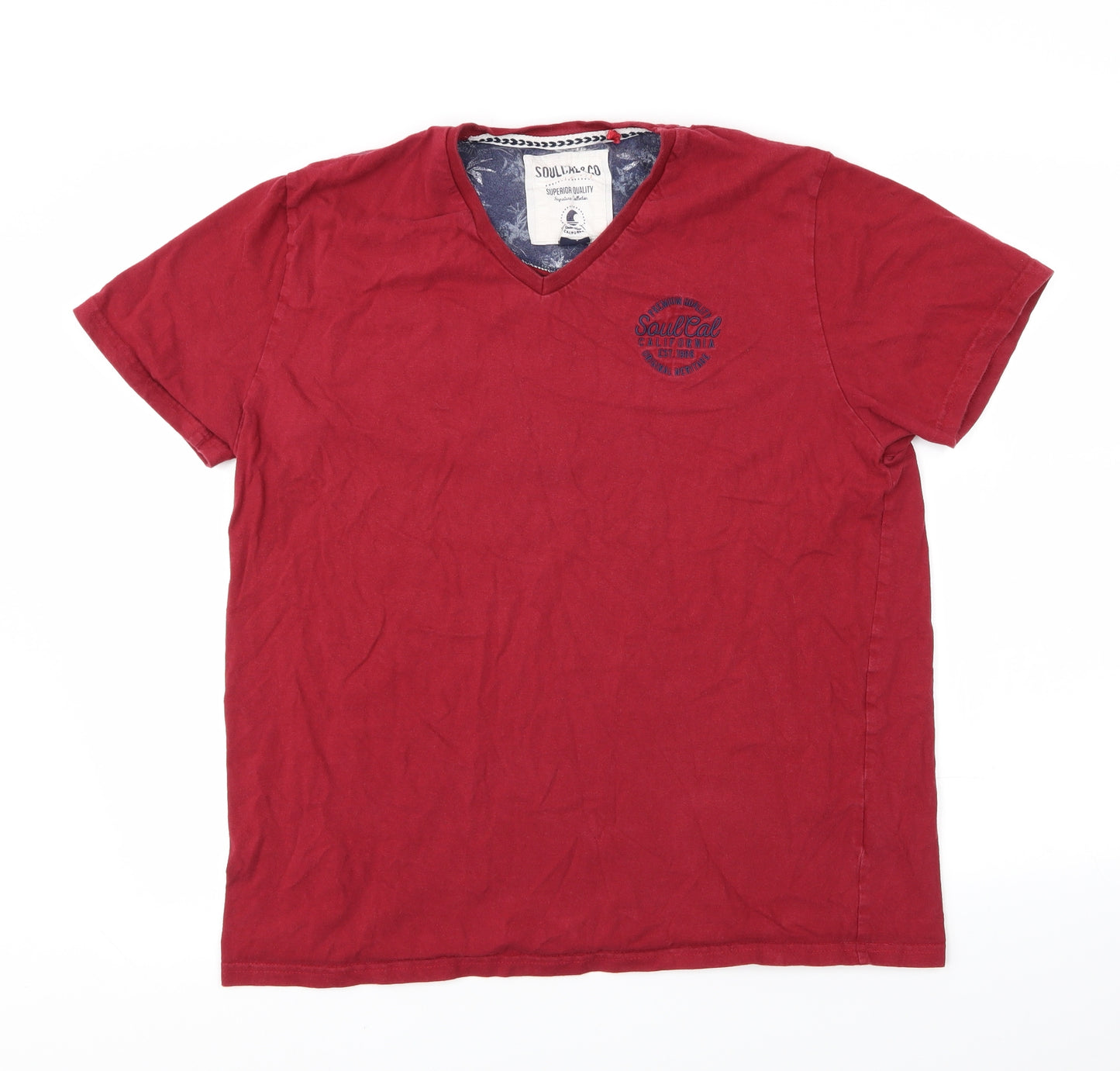 SoulCal&Co Mens Red    T-Shirt Size L
