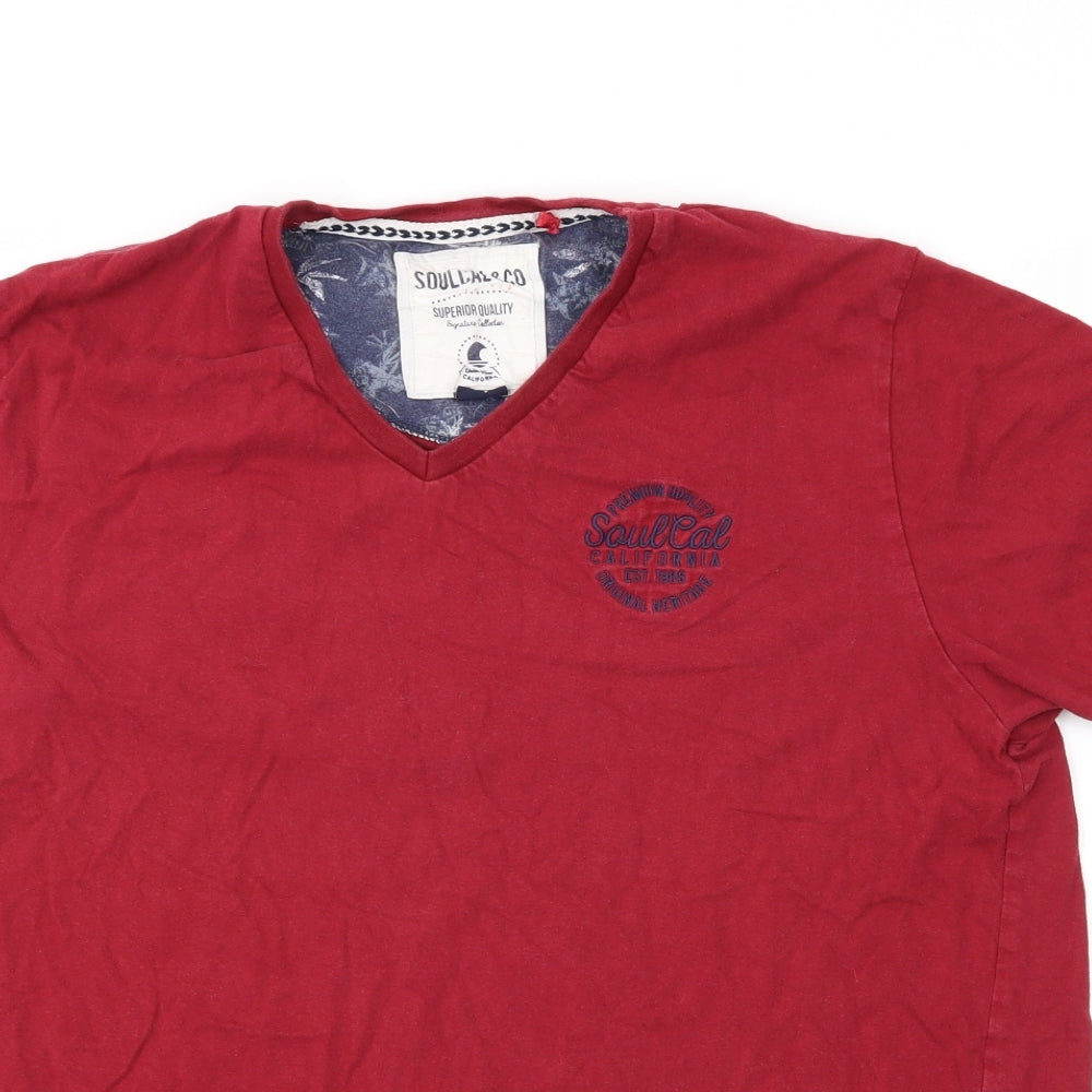 SoulCal&Co Mens Red    T-Shirt Size L