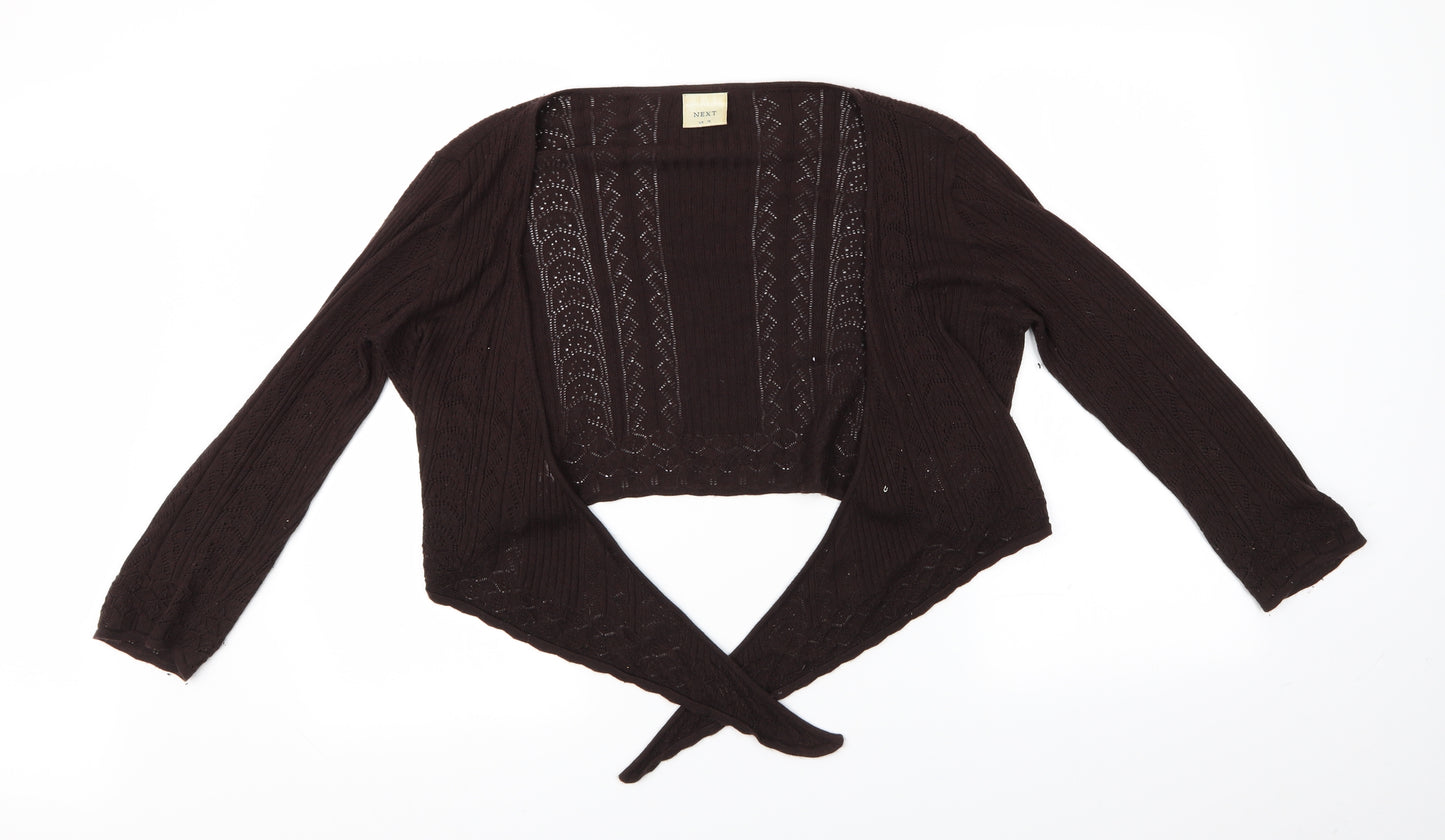 NEXT Womens Brown Argyle/Diamond  Cardigan Jumper Size 14