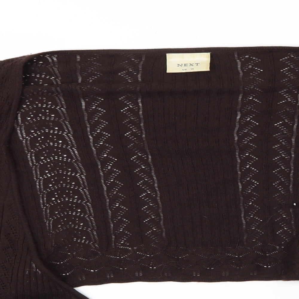 NEXT Womens Brown Argyle/Diamond  Cardigan Jumper Size 14