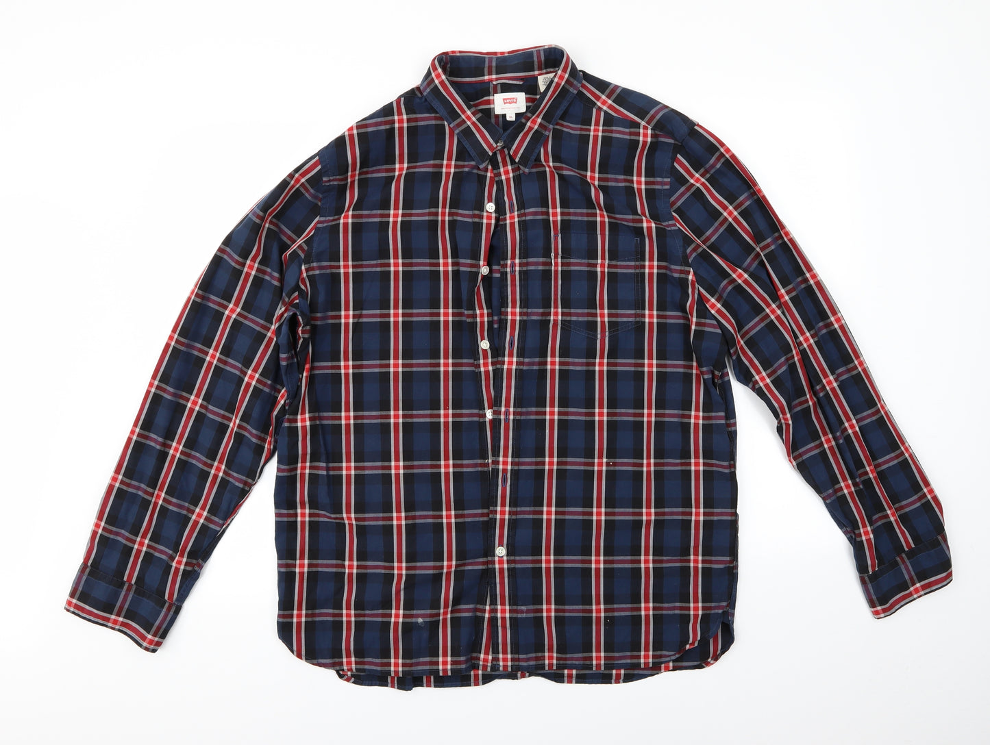 Levi's Mens Blue Check   Button-Up Size XL