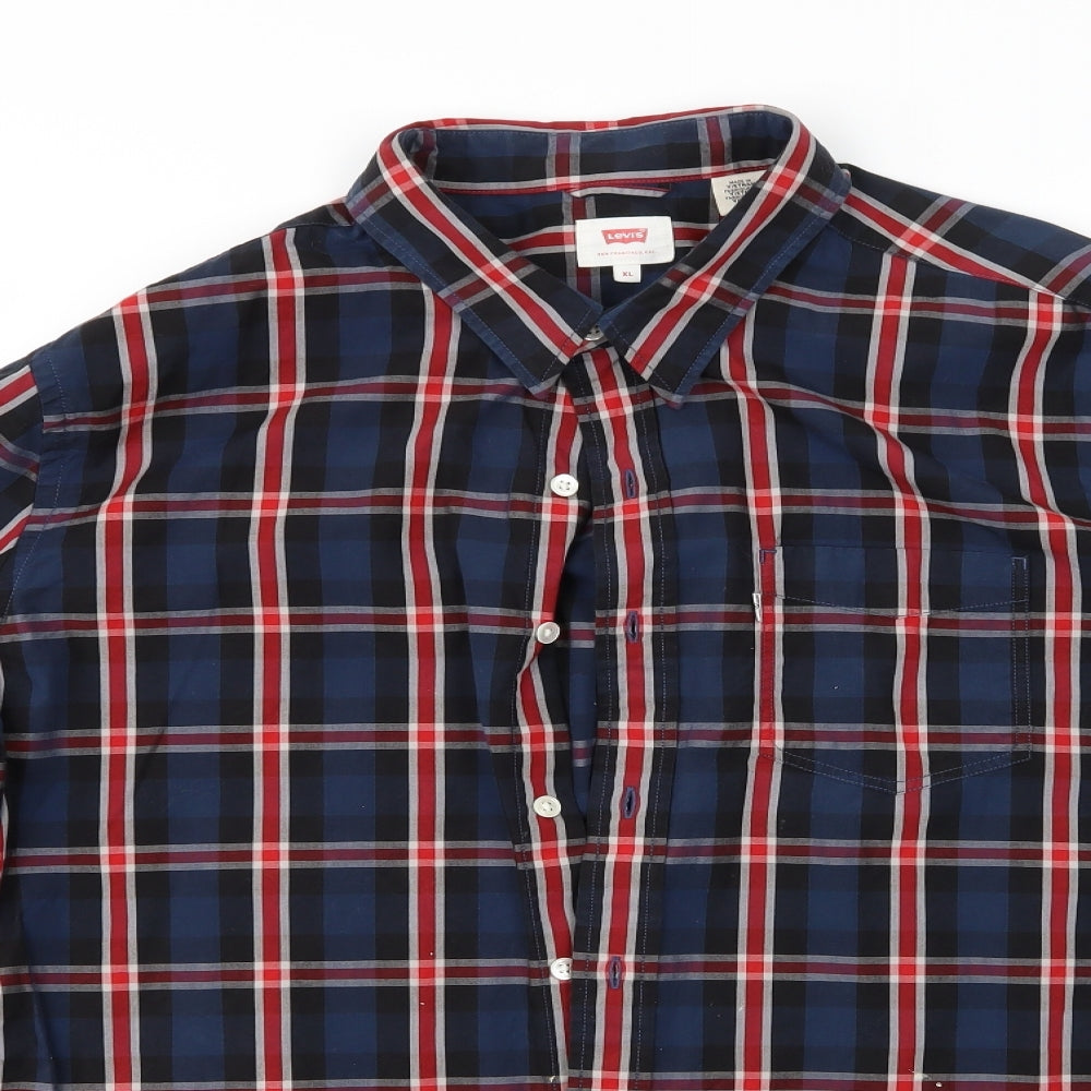 Levi's Mens Blue Check   Button-Up Size XL