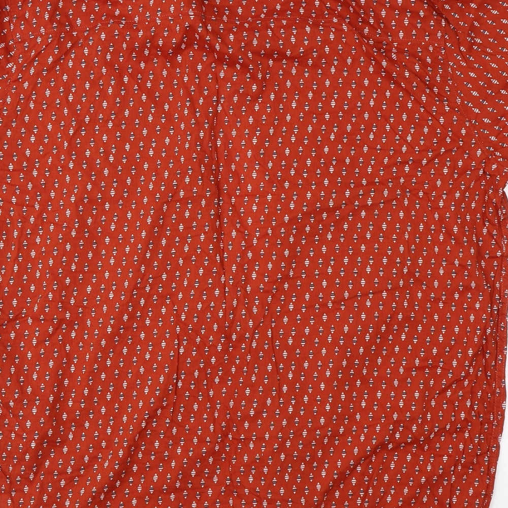 Easy Mens Orange    Button-Up Size XL