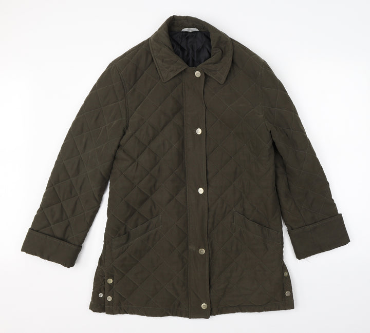 Marks & Spencer Womens Green Overcoat Coat Size 10