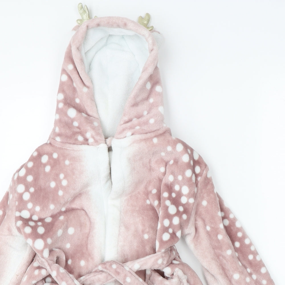 George Girls Pink Polka Dot   Robe Size 6-7 Years