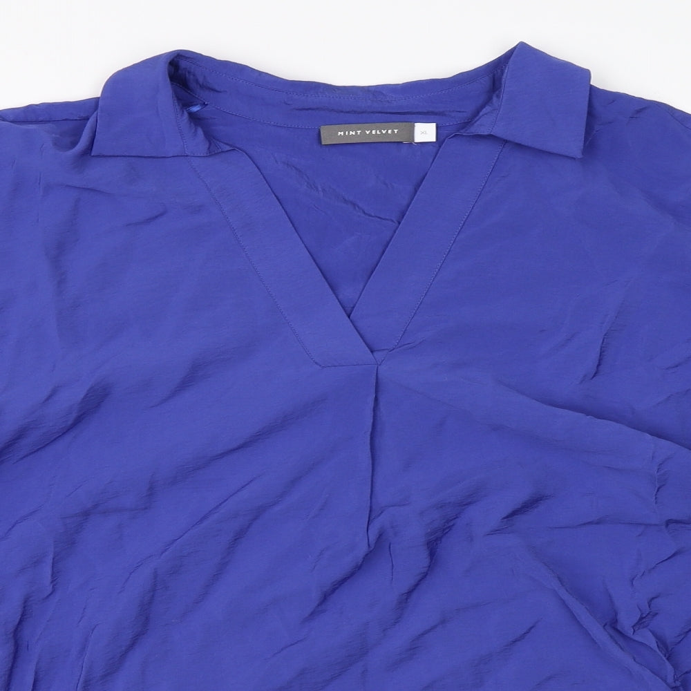 Mint Velvet Womens Blue   Basic Blouse Size XL