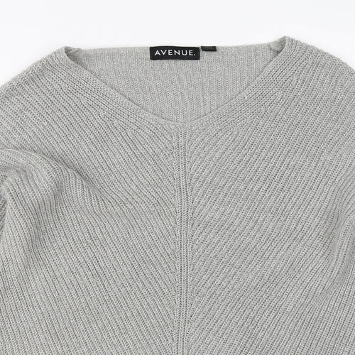 Avenue Womens Grey  Knit Pullover Jumper Size 14