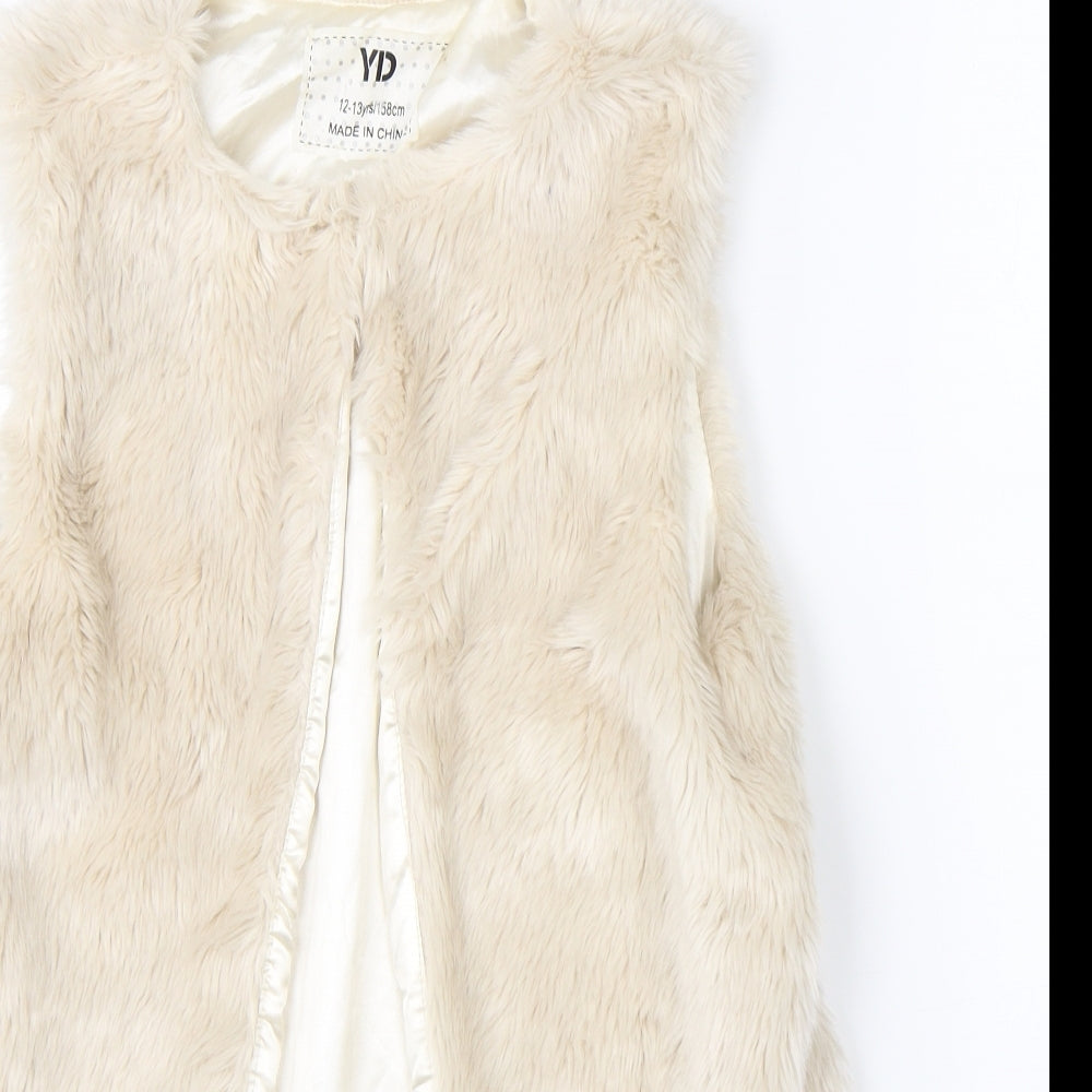 YD Girls Beige   Gilet Jacket Size 12-13 Years