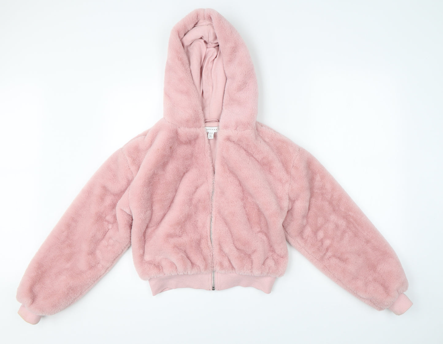 Topshop Womens Pink   Full Zip Hoodie Size S