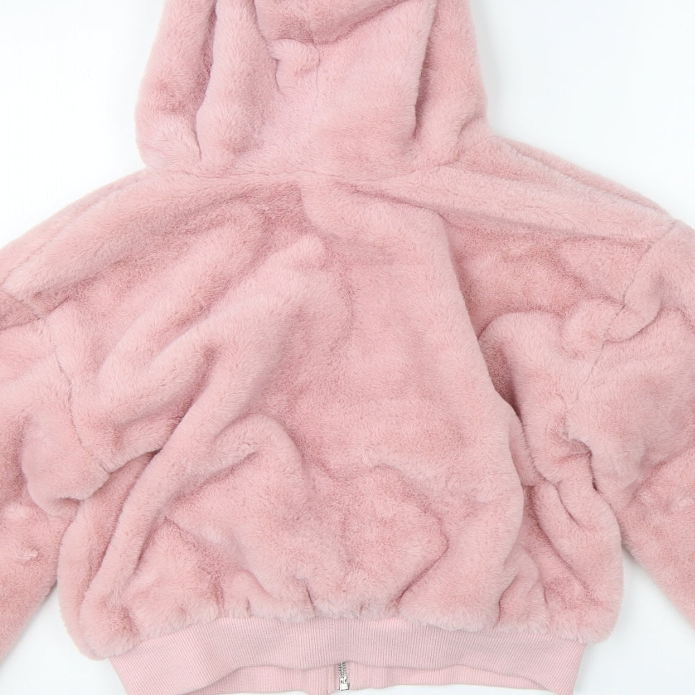 Topshop Womens Pink   Full Zip Hoodie Size S