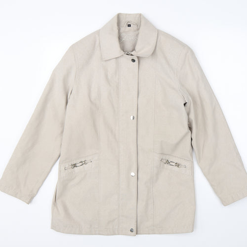 Preworn Womens Beige   Overcoat Coat Size 10