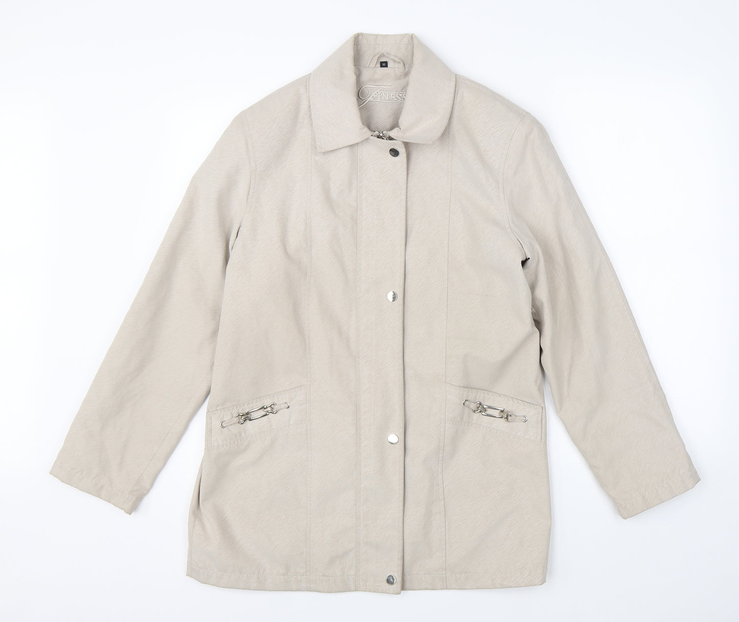 Preworn Womens Beige   Overcoat Coat Size 10