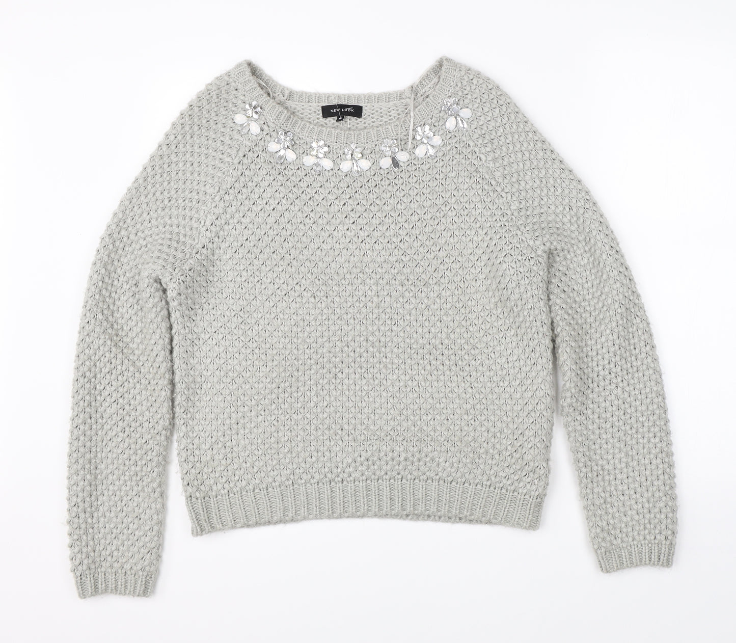 New Look Womens Grey  Knit Pullover Jumper Size 16
