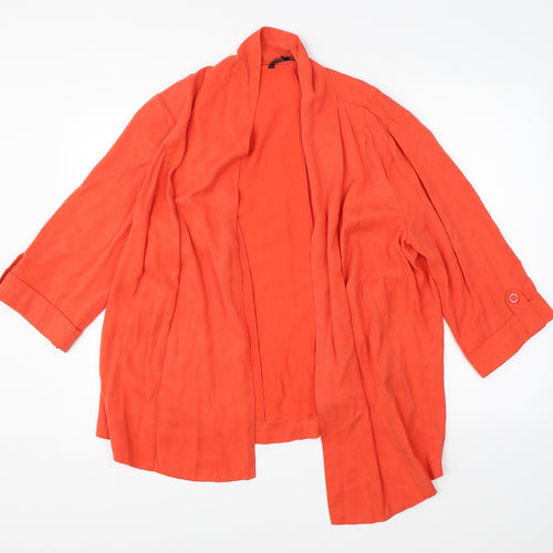 M&Co Womens Orange   Cardigan Jumper Size 16