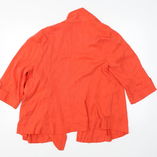 M&Co Womens Orange   Cardigan Jumper Size 16