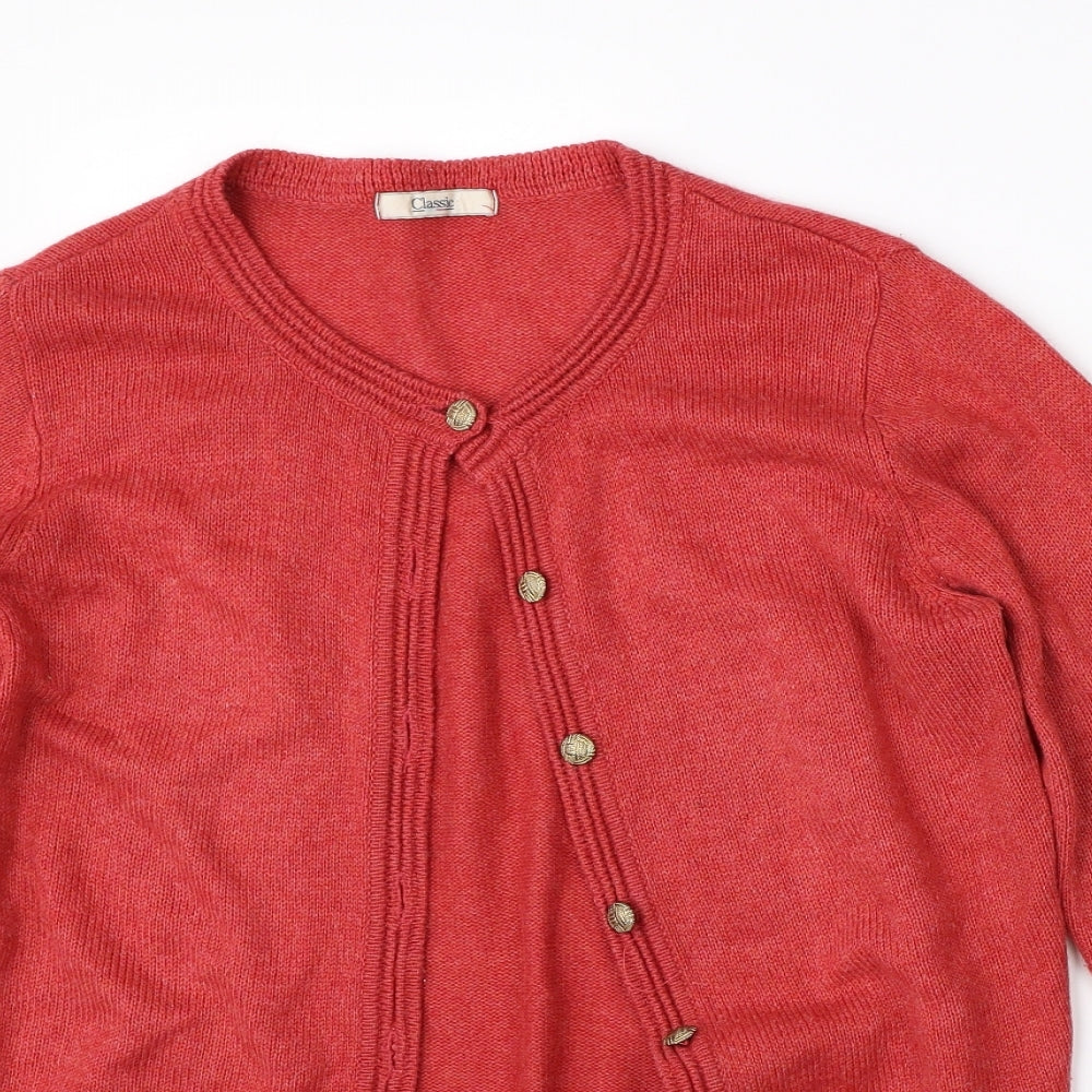 Marks & Spencer Womens Red   Cardigan Jumper Size 14