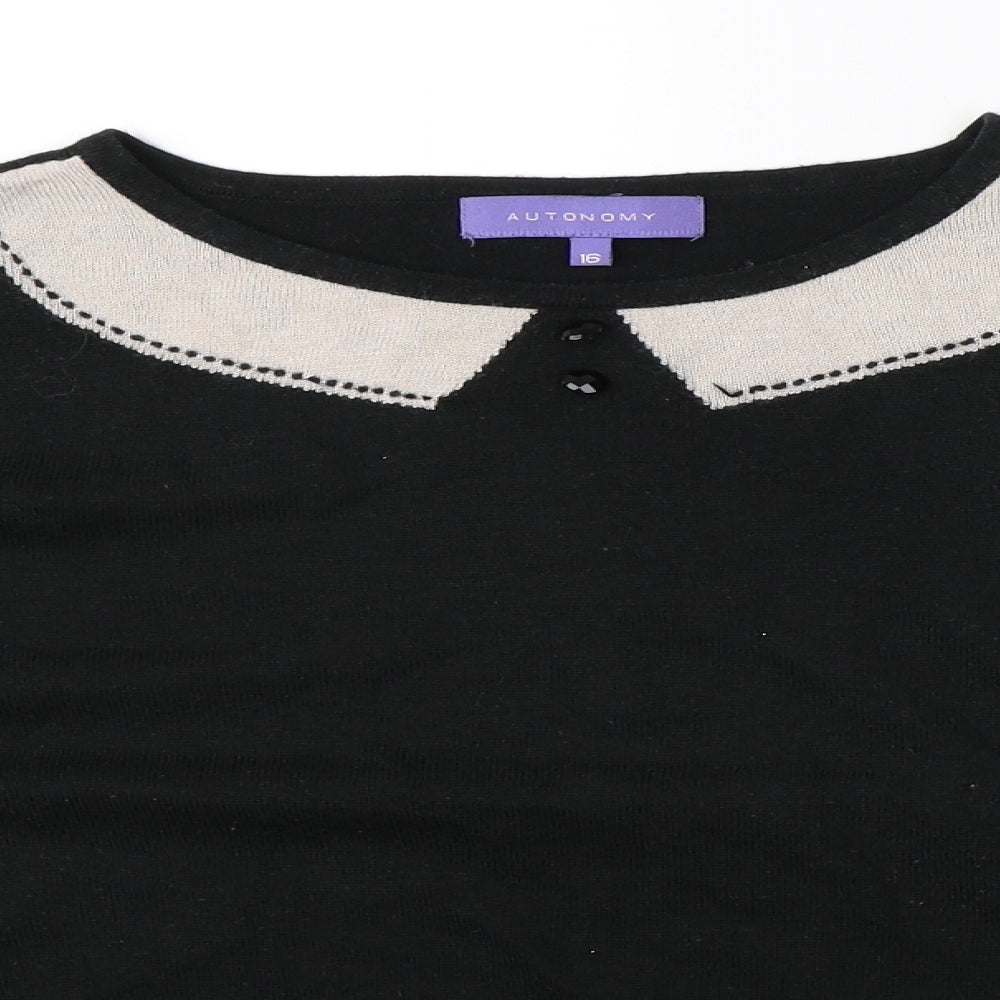 Autonomy Womens Black   Pullover Jumper Size 16