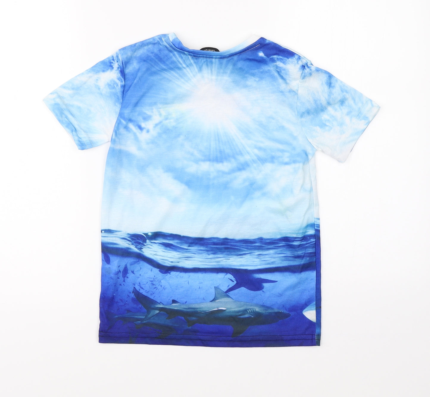 George Boys Blue   Basic T-Shirt Size 7-8 Years  - sharks