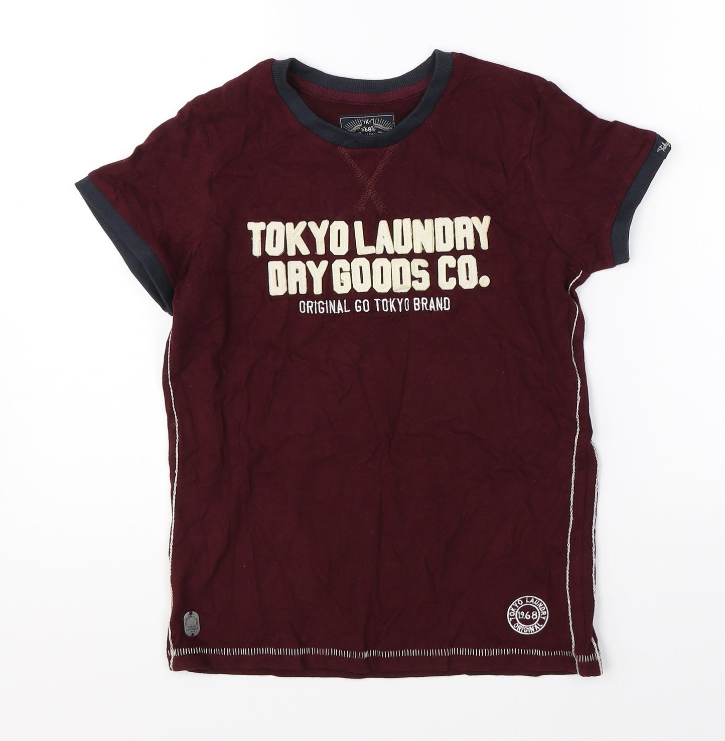 Tokyo Laundry Boys Purple   Basic T-Shirt Size 7-8 Years
