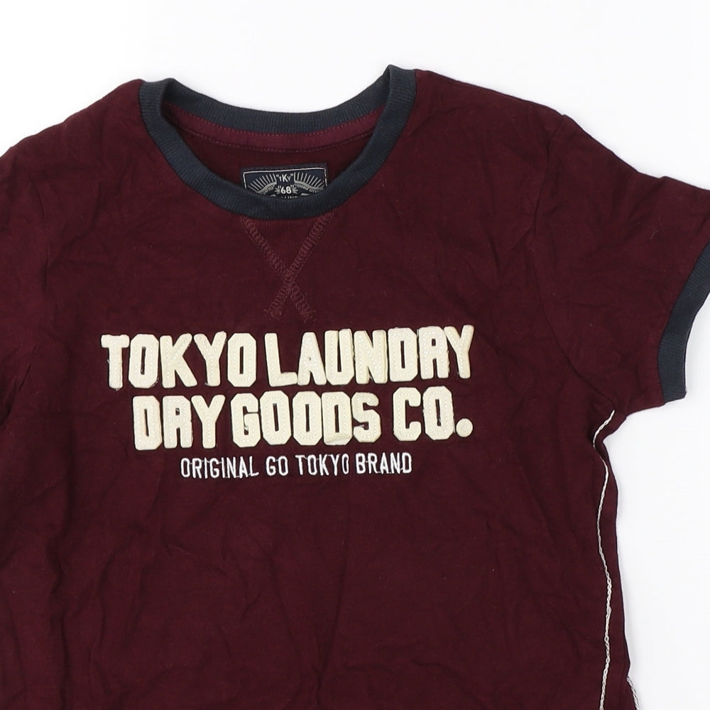 Tokyo Laundry Boys Purple   Basic T-Shirt Size 7-8 Years