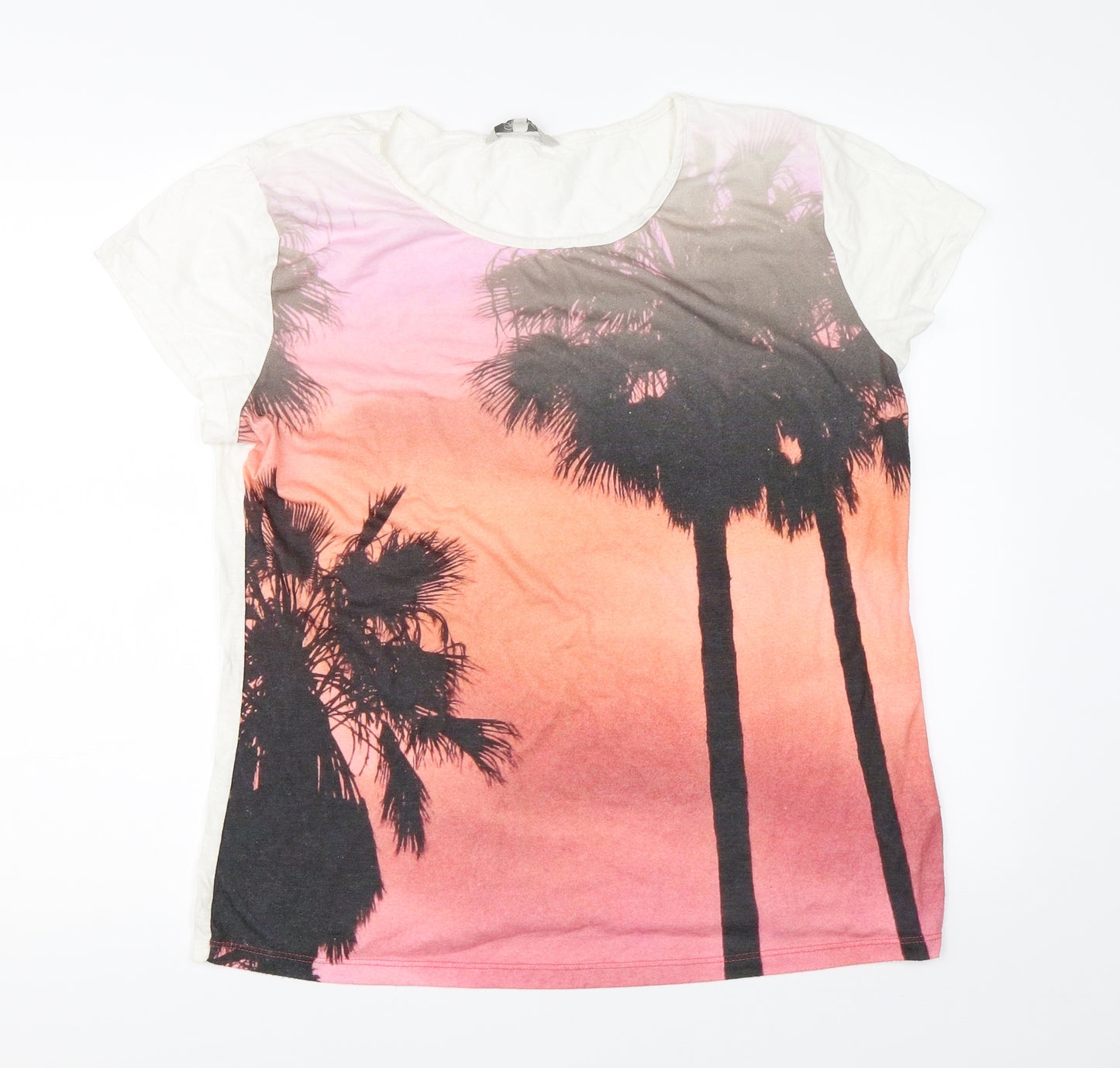 Peacocks Womens White   Basic T-Shirt Size 18
