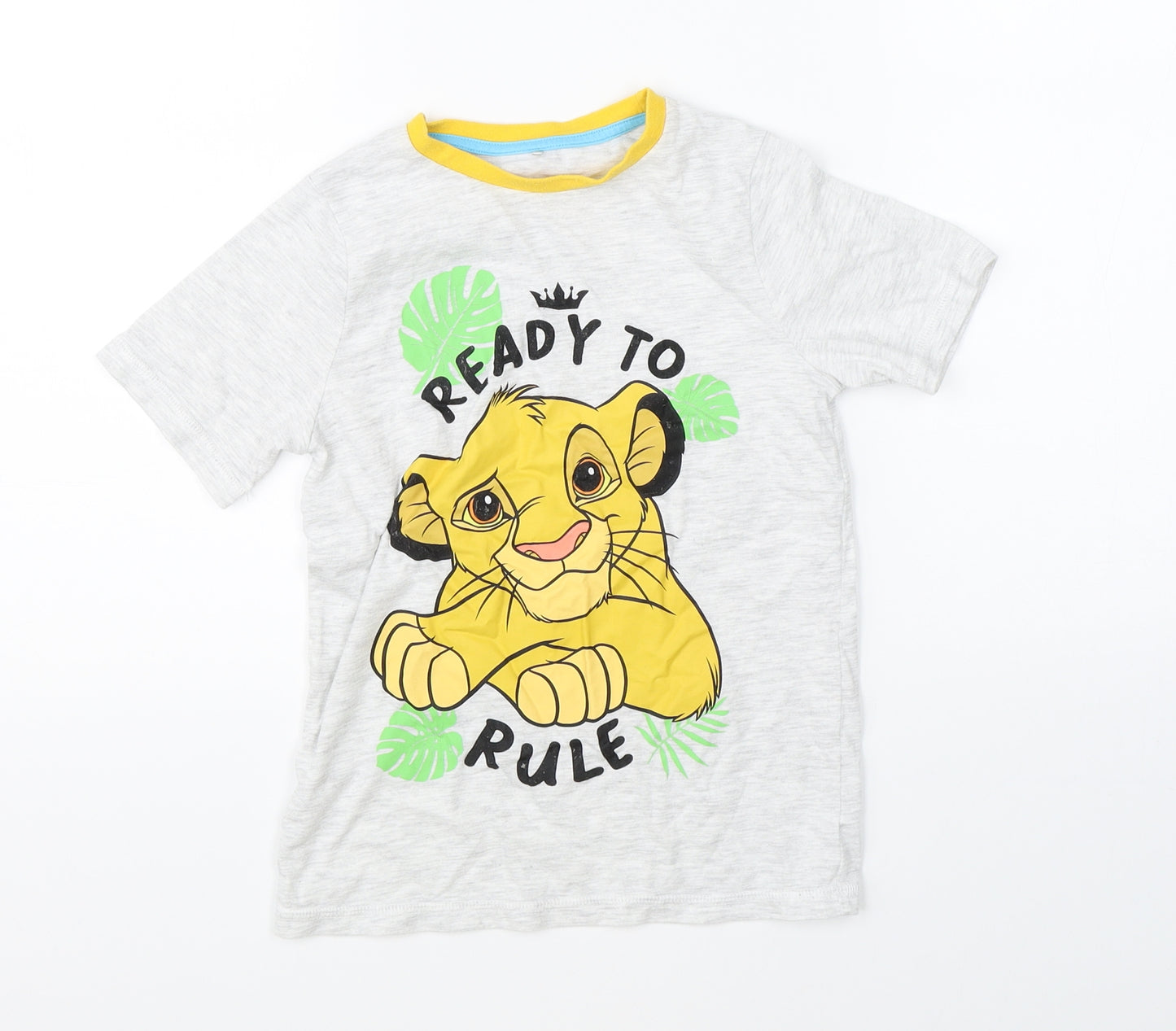 George Boys Grey   Basic T-Shirt Size 6-7 Years  - disney lion king
