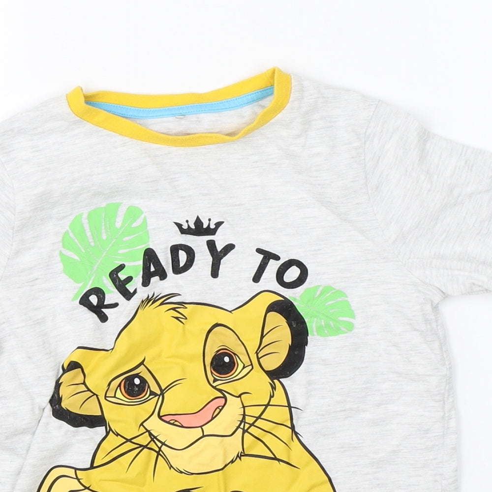 George Boys Grey   Basic T-Shirt Size 6-7 Years  - disney lion king