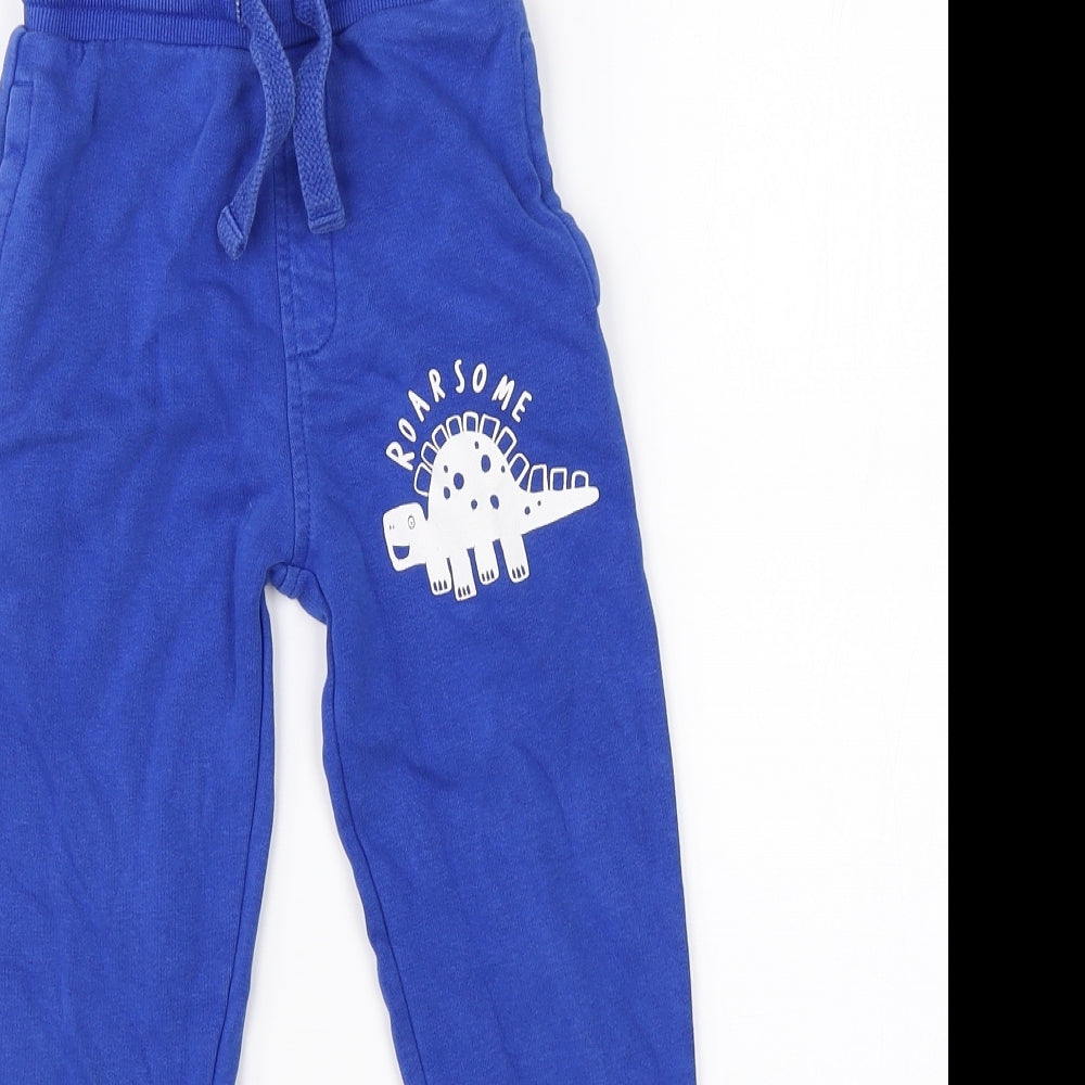 George Boys Blue   Sweatpants Trousers Size 5-6 Years - dinosaur