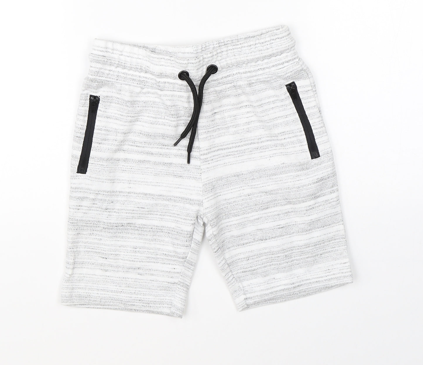 Primark Boys White Striped  Sweat Shorts Size 4-5 Years
