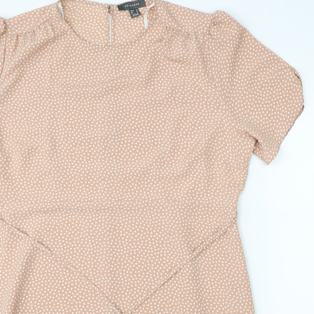 Primark Womens Pink Polka Dot  A-Line  Size 18