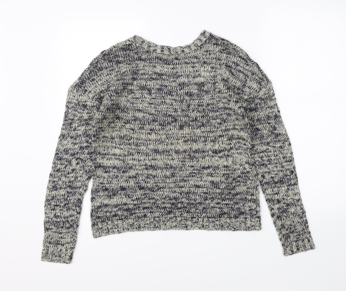 Topshop Womens White Herringbone Knit Pullover Jumper Size 8
