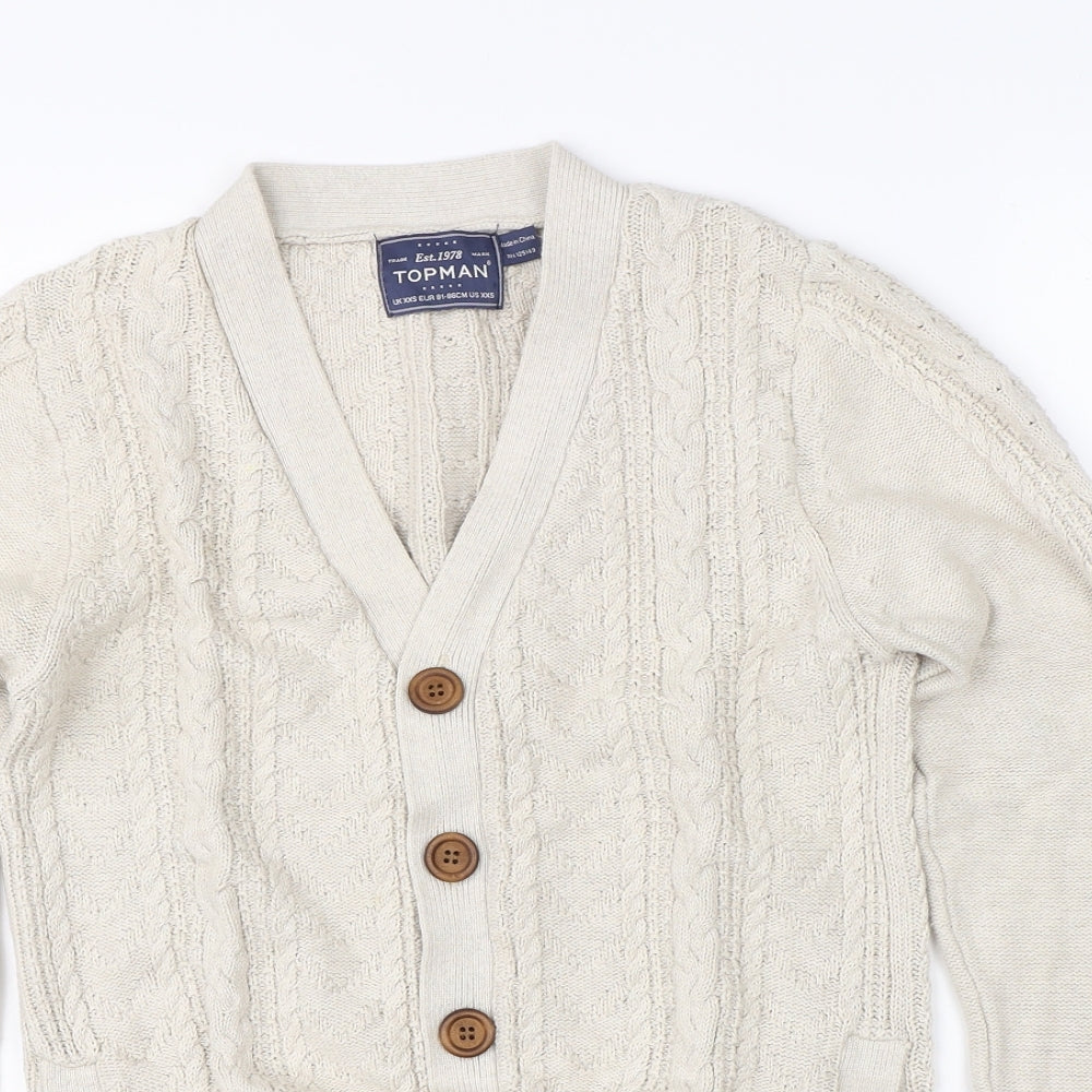 Topman Mens Beige  Knit Pullover Jumper Size XS  - Size: 2XS