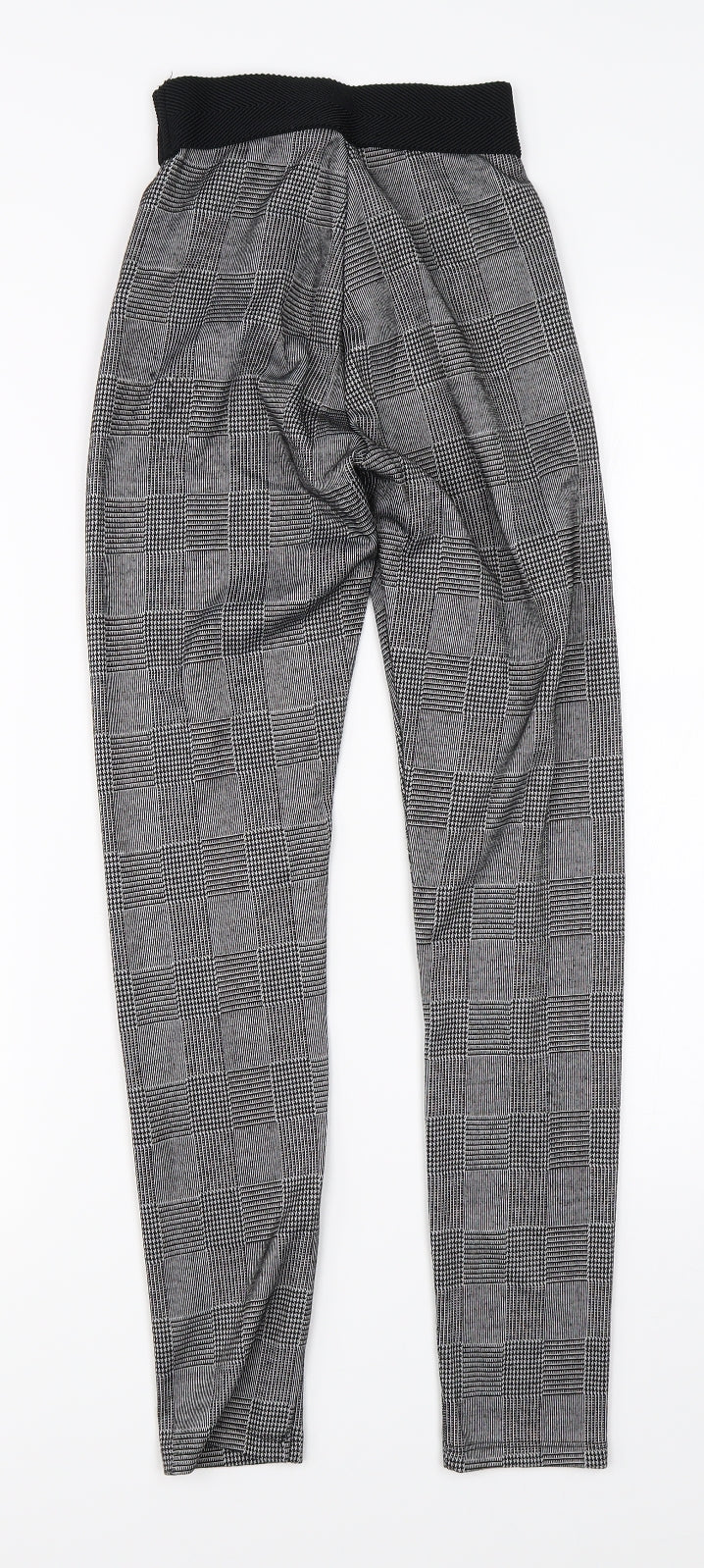 Primark Womens Grey Check  Jogger Leggings Size 6 L25 in