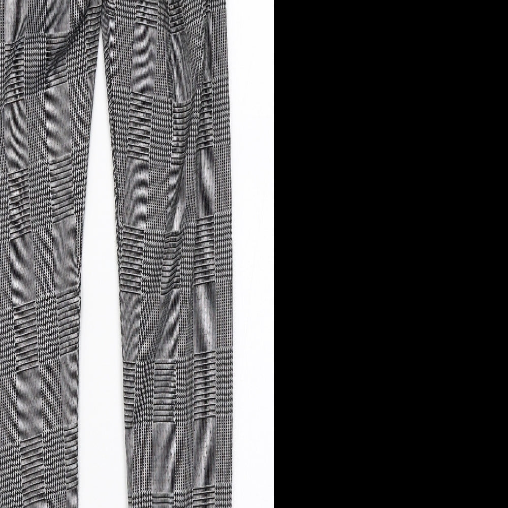 Primark Womens Grey Check  Jogger Leggings Size 6 L25 in