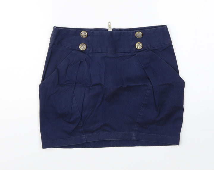 Topshop Womens Blue A-Line Skirt Size 8