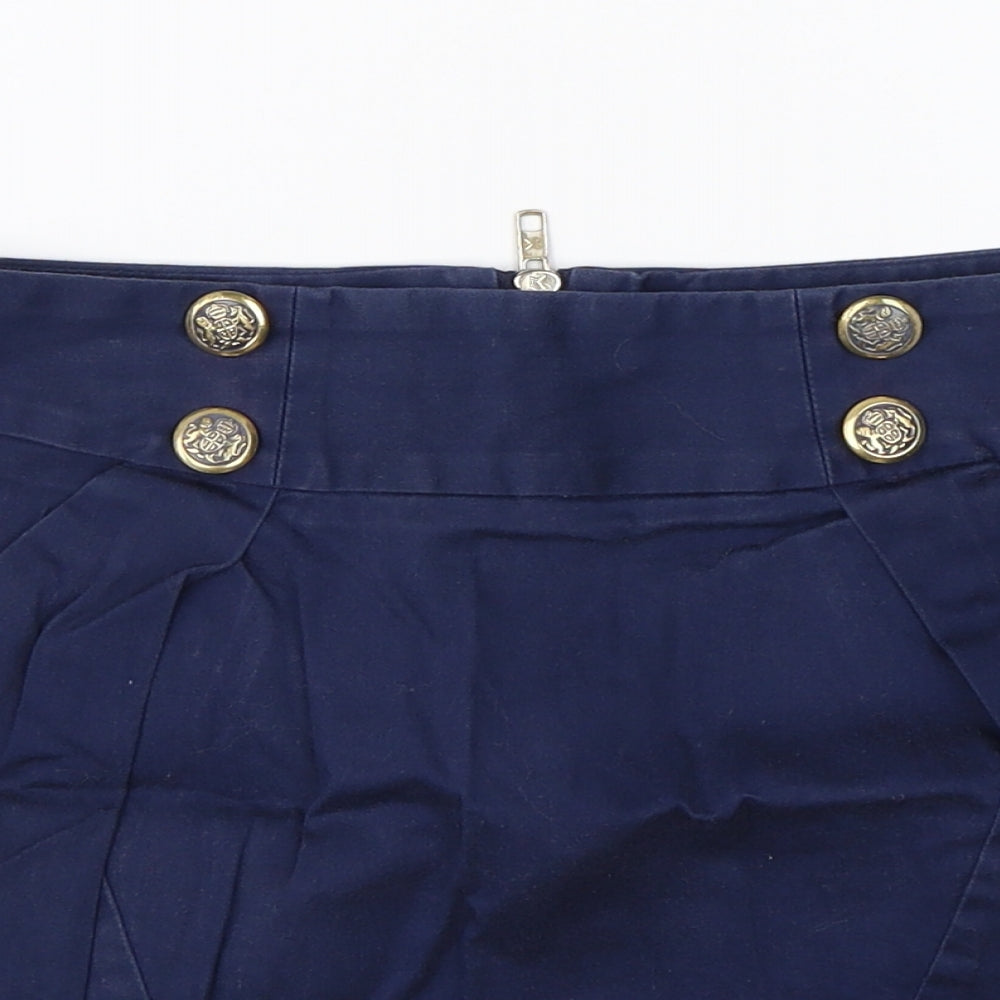Topshop Womens Blue   A-Line Skirt Size 8
