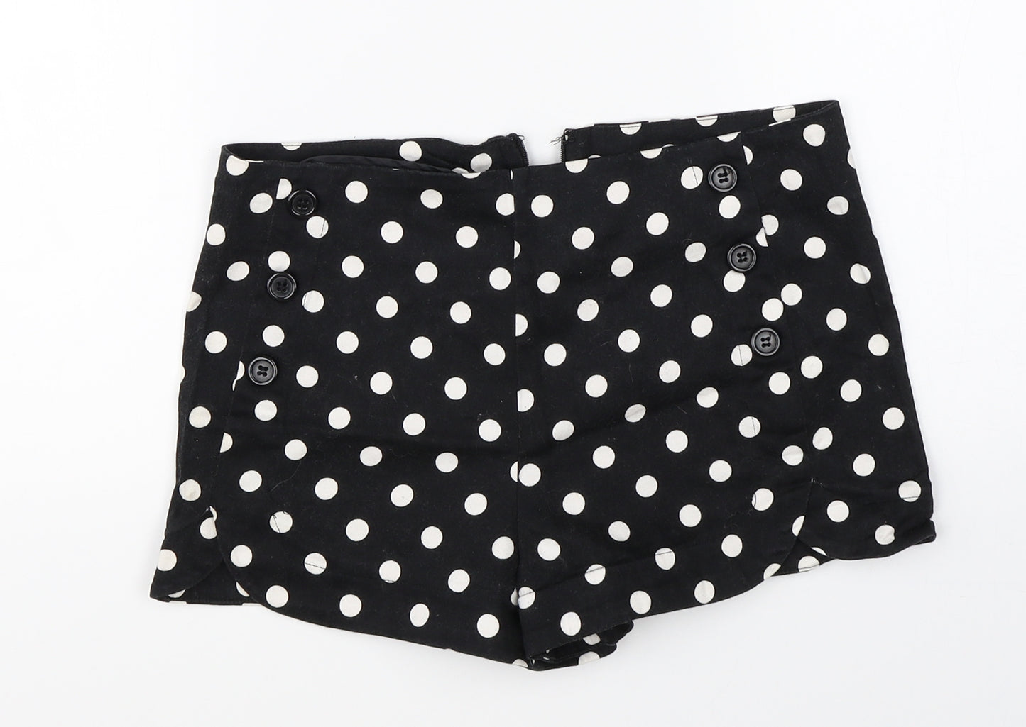 FOREVER 21 Womens Black Polka Dot  Hot Pants Shorts Size S