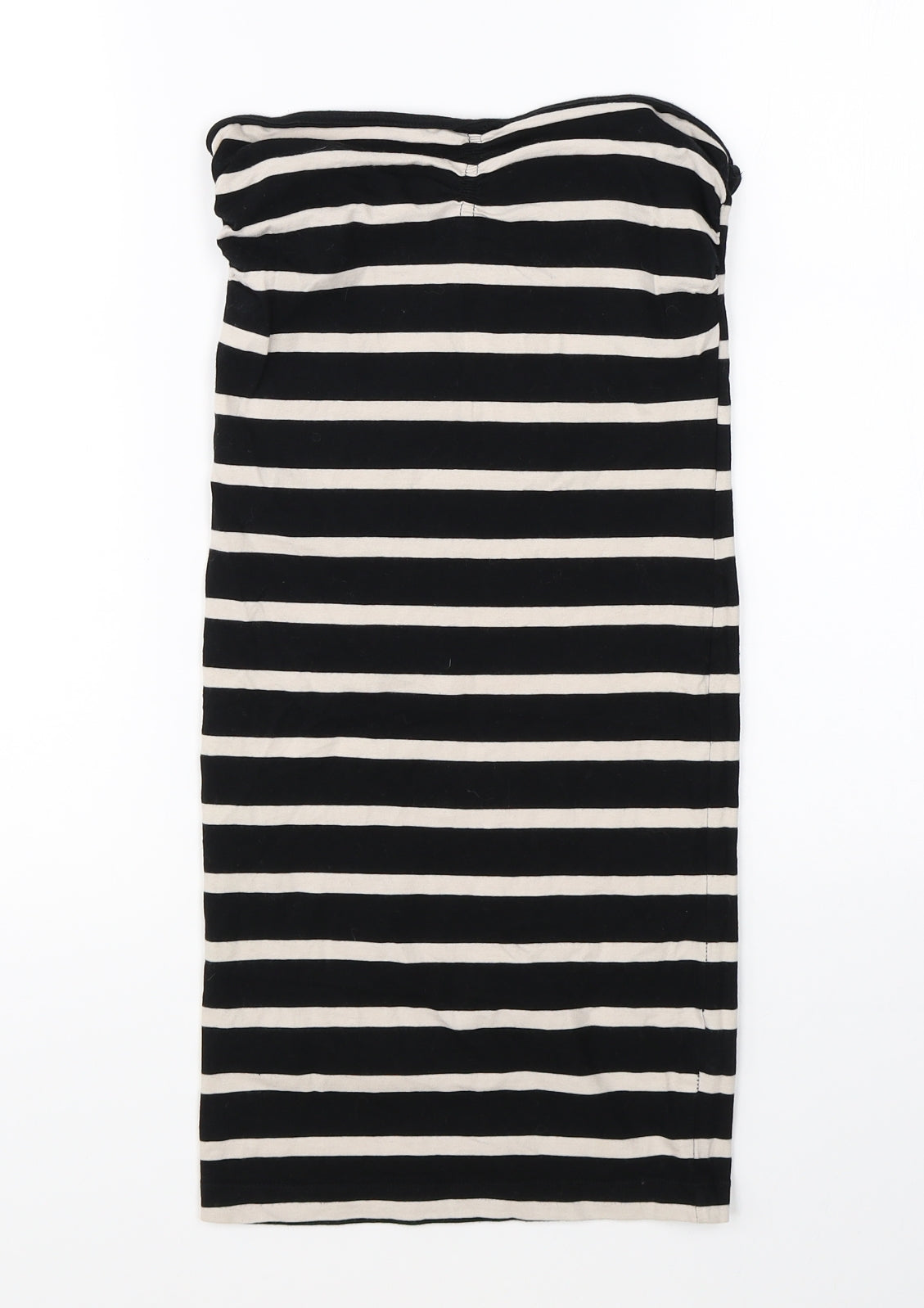 Miss Selfridge Womens Black Striped  Basic T-Shirt Size 8