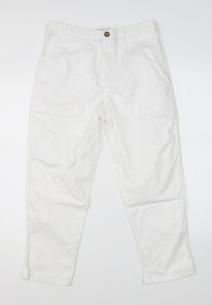 F&F Womens White Straight Jeans Size 8 L23 in