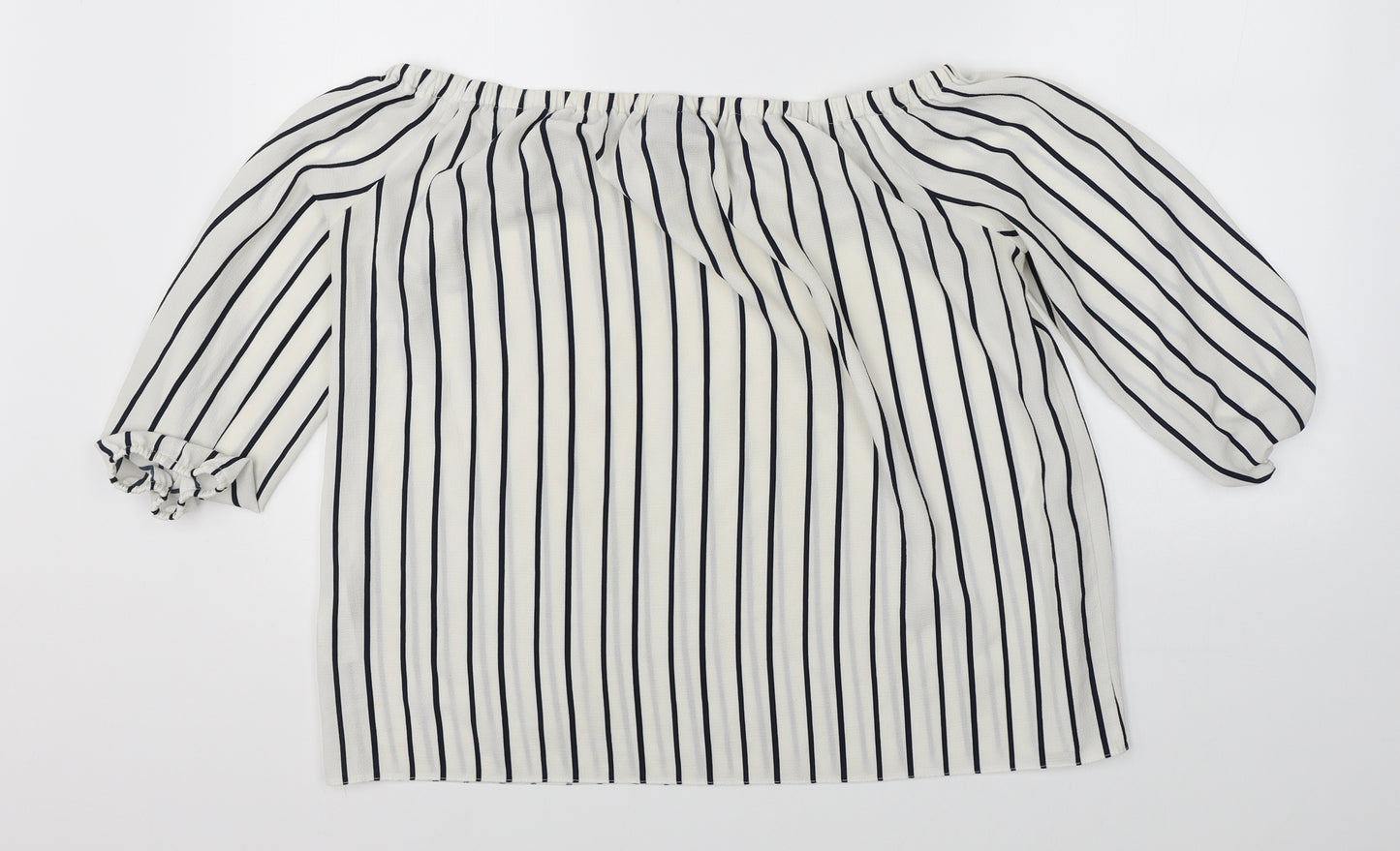 Wallis Womens White Striped  Basic Blouse Size 10